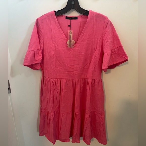 Hot Pink mini shift dress - Picture 4 of 8